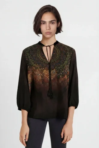 3/4 Sleeve Printed Blouse