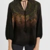 3/4 Sleeve Printed Blouse