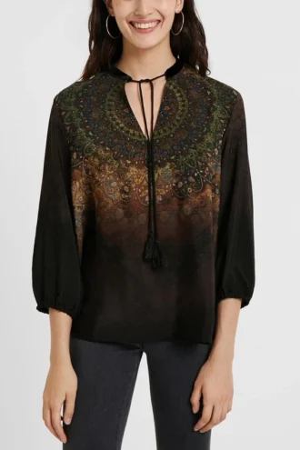 3/4 Sleeve Printed Blouse