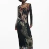 Abstract Midi Dress