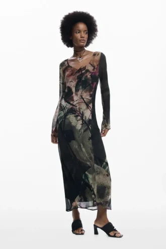 Abstract Midi Dress