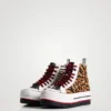 Animal Print High-Top Platform Sneakers