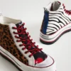 Animal Print High-Top Platform Sneakers