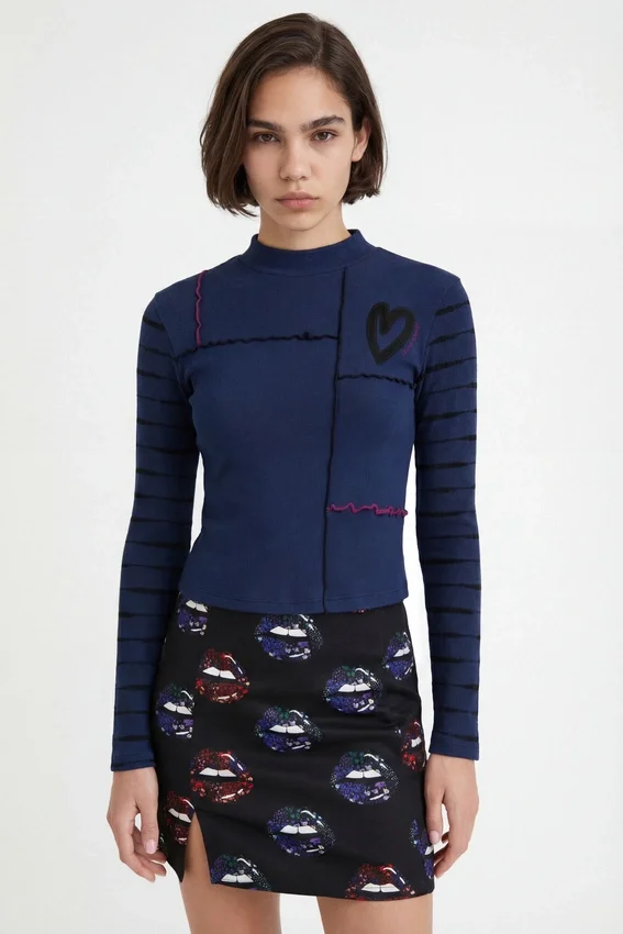 Arty Ribbed Flounce T-Shirt Arty Ribbed Flounce T-Shirt