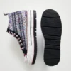 Asian Patchwork High-Top Platform Sneakers Asian Patchwork High-Top Platform Sneakers