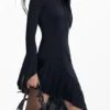 Asymmetric Black Dress Mar&Iacute;A Escote