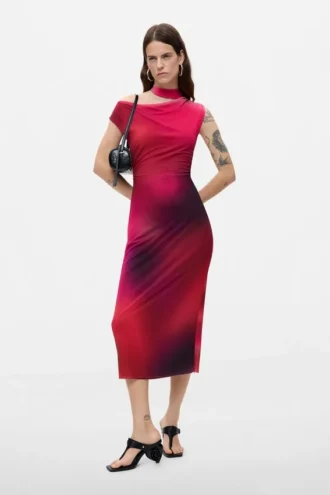 Asymmetric Draped Dress