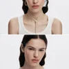 Asymmetric Earrings Gold and Silver Plated Zalio