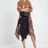 Asymmetric Flared Patch Skirt