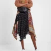 Asymmetric Flared Patch Skirt