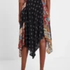 Asymmetric Flared Patch Skirt