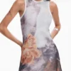 Asymmetric Floral Dress