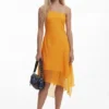 Asymmetric Layered Midi Dress