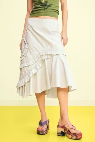 Asymmetric Midi Skirt