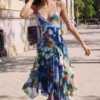 Asymmetric Printed Dress