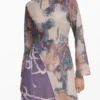 Asymmetric Printed Dress
