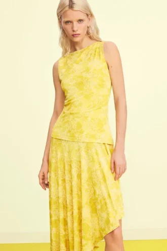 Asymmetric Printed Dress