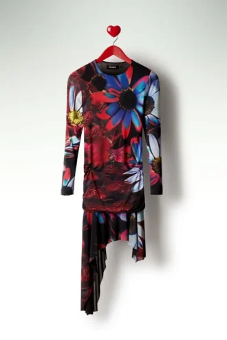 Asymmetric Printed Dress