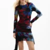Asymmetric Printed Dress