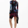 Asymmetric Printed Dress