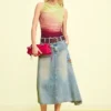 Asymmetrical Denim Skirt