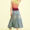 Asymmetrical Denim Skirt