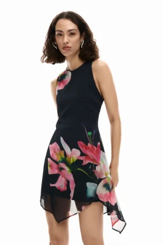 Asymmetrical Floral Dress