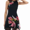 Asymmetrical Floral Dress