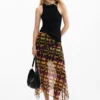 Asymmetrical Printed Skirt