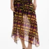 Asymmetrical Printed Skirt