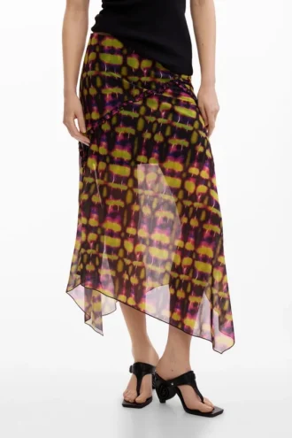 Asymmetrical Printed Skirt