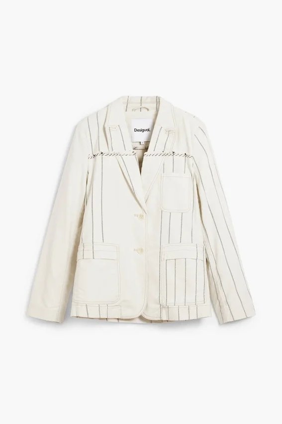 Asymmetrical Striped Blazer Asymmetrical Striped Blazer