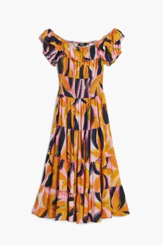 Bardot Dress with Ruffles