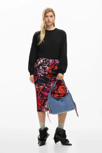 Big Denim Heart Bag