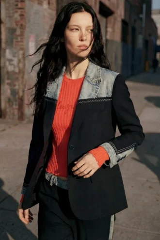 Bimaterial Blazer