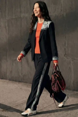Bimaterial Blazer