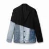 Bimaterial Denim Blazer Bimaterial Denim Blazer