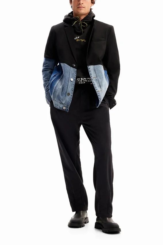 Bimaterial Denim Blazer Bimaterial Denim Blazer