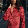 Buttoned Flocked T-Shirt