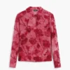 Buttoned Flocked T-Shirt
