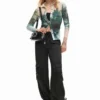 Buttoned Texture T-Shirt