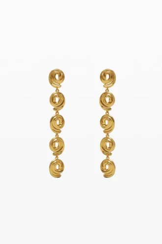 Cascade Spiral Earrings Gold-Plated Zalio