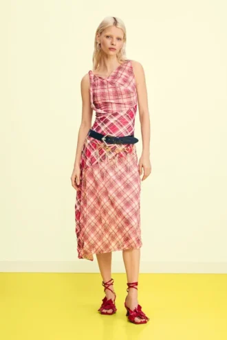 Checked Plaid Strap Dress