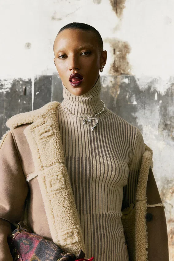 Checked Turtleneck Sweater Checked Turtleneck Sweater