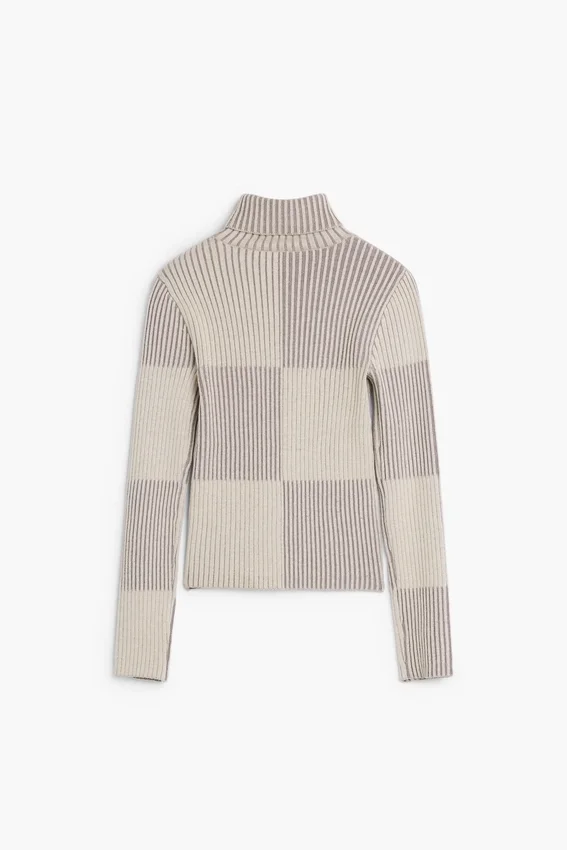 Checked Turtleneck Sweater Checked Turtleneck Sweater