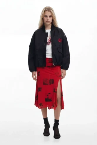 Collage Skirt with Turned Waist