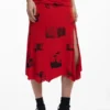 Collage Skirt with Turned Waist