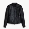 Combined Faux Leather Jacket