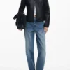 Combined Faux Leather Jacket