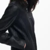 Combined Faux Leather Jacket